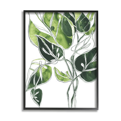 " Intricate Palm Vines Unique Green Leaves "