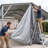 20x40 FT Replacement Carport Cover with Front Door Curtain, 180 g/m² Heavy Duty Waterproof PE Tarp Enclosure Panel for 20 FT Metal Carport, UV Resistant Tear-Resistant Side Wall Cover with Grommetsr with Grommets