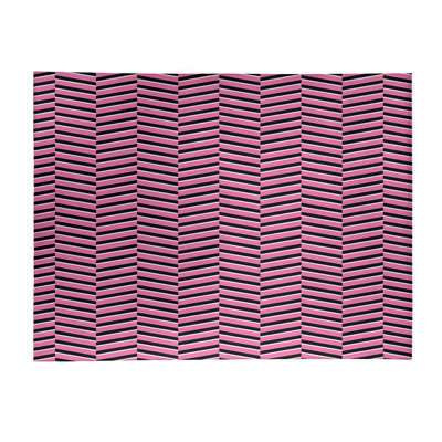 Tapis noir/rose à rayures détachées
