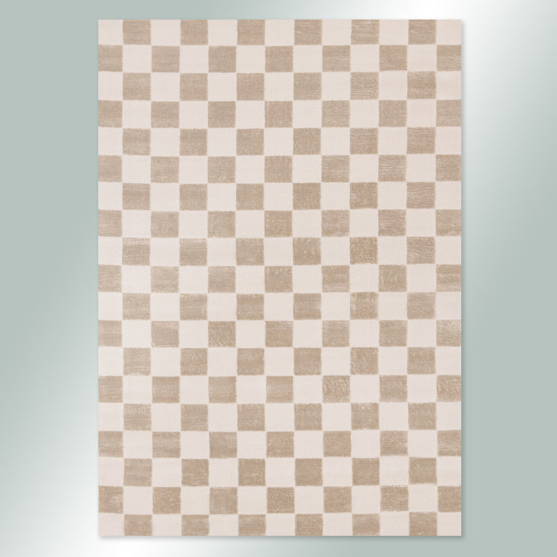 Tapis à petits carreaux Amabilia, Rectangle 7 pi 10 po x 10 pi 6 po