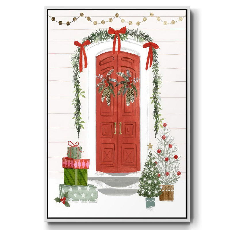 Porte d'entrée festive II, H 37 po x l 25 po x P 1,5 po, Blanc