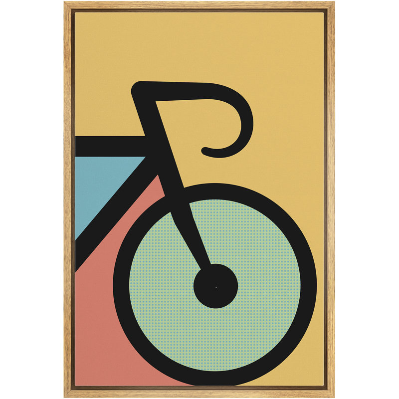 " Abstract Shapes Of Bicycle ", Brown Framed, 36" H x 24" W x 1.5" D