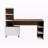 Droitwich Computer Desk With 6-Shelves in White and Walnut Finish, 46.94'' H X 60.53'' W X 23.51'' D