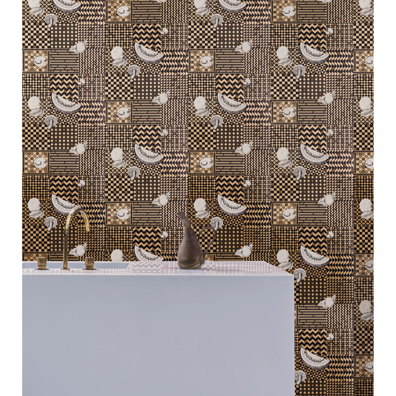 Fornasetti Senza Tempo II Wallpaper Roll, Gold