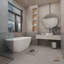 Baignoire de trempage en acrylique autoportante L 67 po x l 30 po