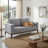 Roma Loveseat in Soft Grey Fabric with Wood Legs, 64"-123017695