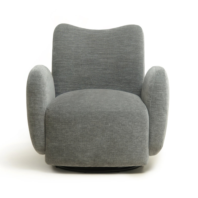 Chaise pivotante 360 ° avec tissu chenille, Gris clair