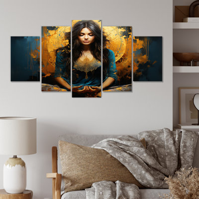 Yellow And Green Yoga Bliss I - Yoga Multipanel Wall Art Decor