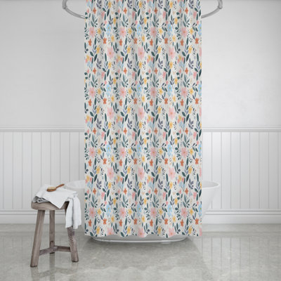 Shel Floral Shower Curtain