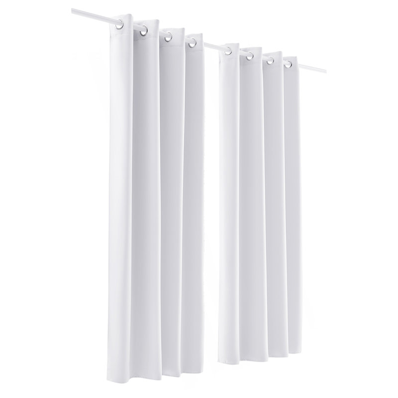 Blackout Curtains, 2 Panels Set Grommet Room Darkening Curtain, 52x84 inch, White Blocking Drapes for Bedroom and Living Room, Solid Thermal Insulated Drapes, Noise Reducing Window Treatments