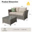 Causeuse modulaire en osier avec coussins et table basse sans assemblage requis-1057204119