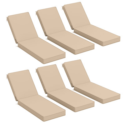 Outdoor 4'' Chaise Lounge Cushions Lounge Chair Cushions 26" W X 80" L (Set Of 6)
