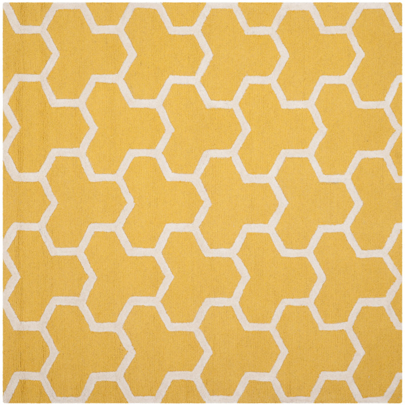 Ruben Gold/Ivory Area Rug, Square 8'