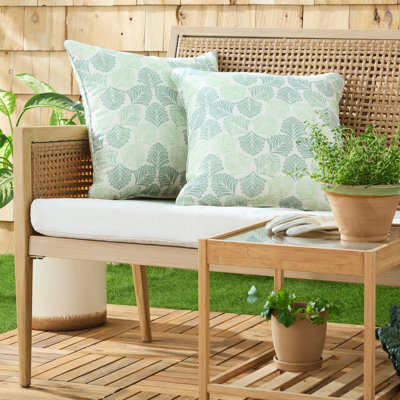 MARTHA STEWART Modern Banana Leaves Indoor Outdoor Pillow 2-Pack Set, 18"