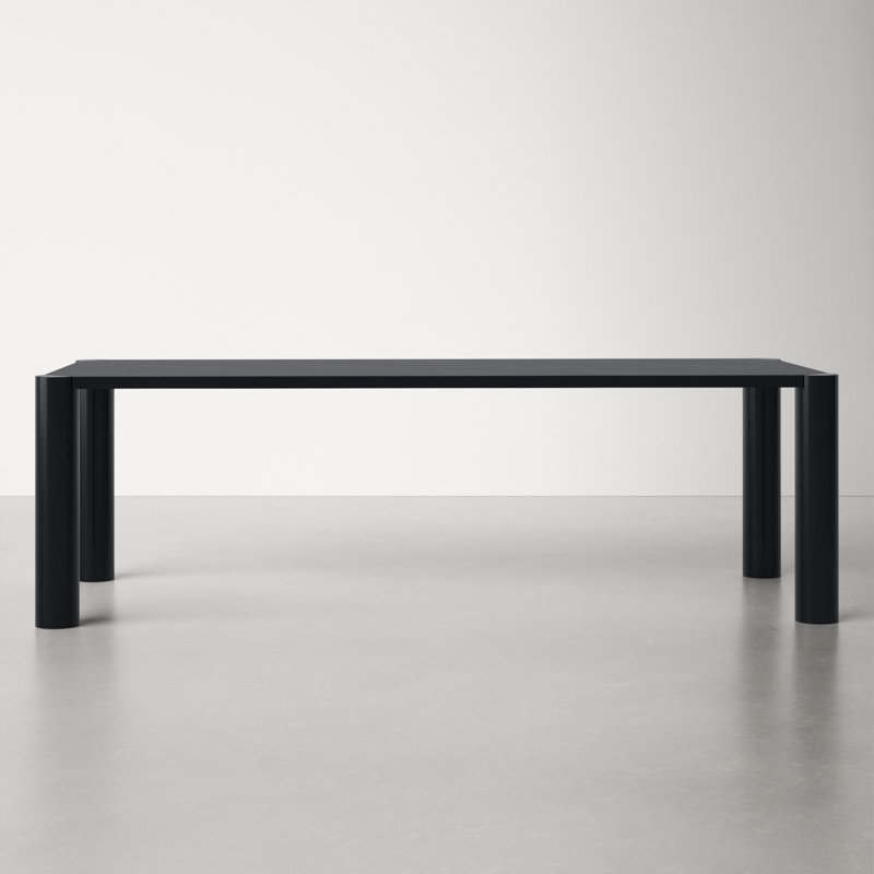 Channing Oak Solid Wood Dining Table, Black, 39" W x 96" L
