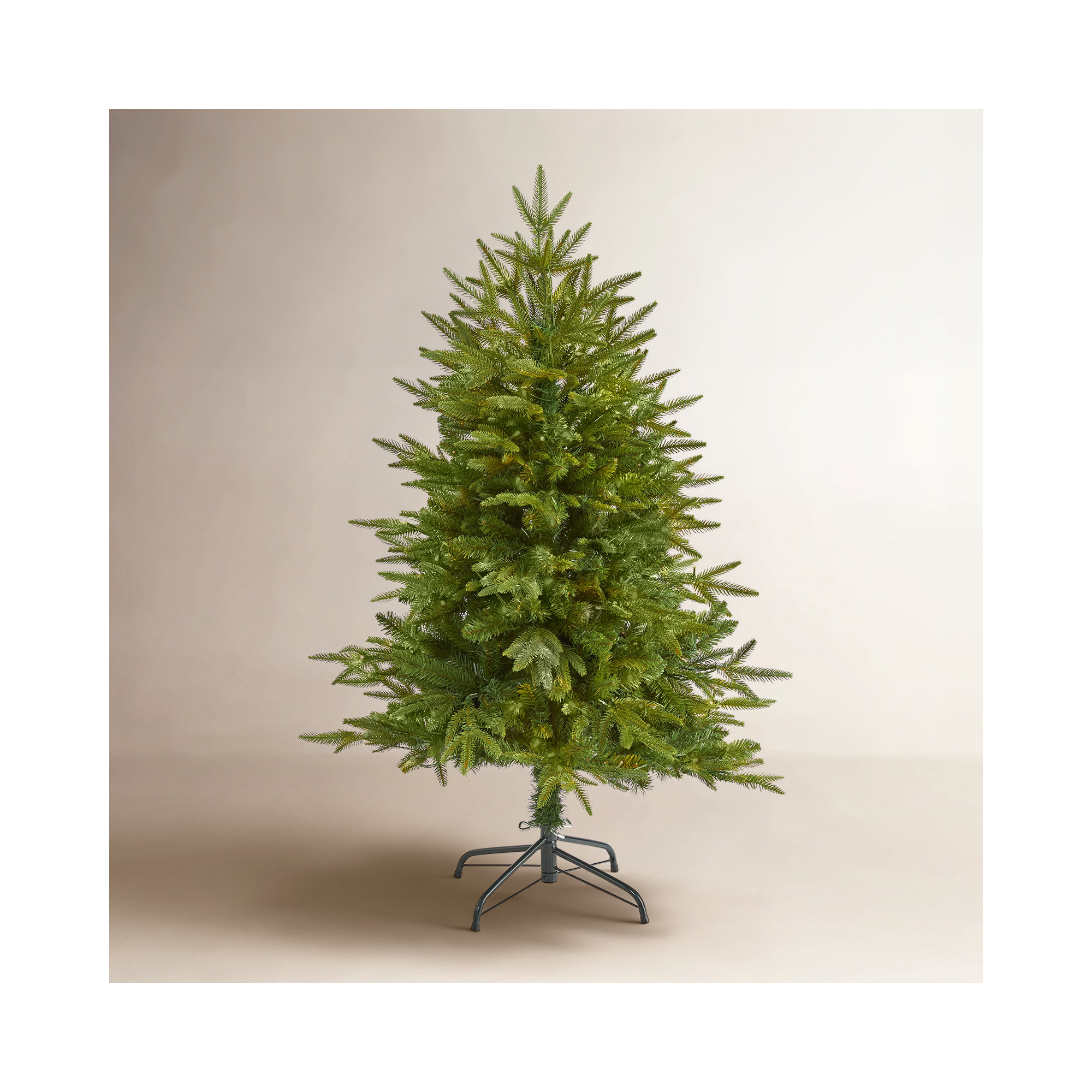 Green Lighted Artificial Fir Christmas Tree, 4' H