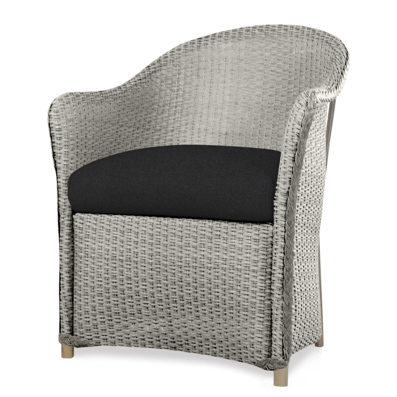 Weekend Retreat Outdoor Dining Armchair, Canvas Black Sunbrella® Canvas, Pewter