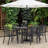 Outdoor 7-Piece Dining Set, Iron Finish, Black-1040189680