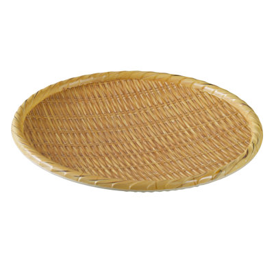 Plateau rond en bois et bois de style Banboo 12 po