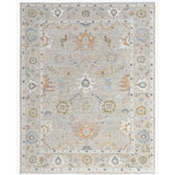 Hand Knotted Wool Area Rug in Beige
