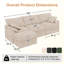 Canapé d'angle modulaire en velours côtelé 4 pièces de 269 cm (106 po) avec rangement dissimulé et pouf, canapé infonuagique extra profond pour salon-132835362