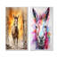 «Expressionist Donkey Pasture Dance II - Donkey», ensemble de 2 reproductions d'art sur toile-102582357-102582359