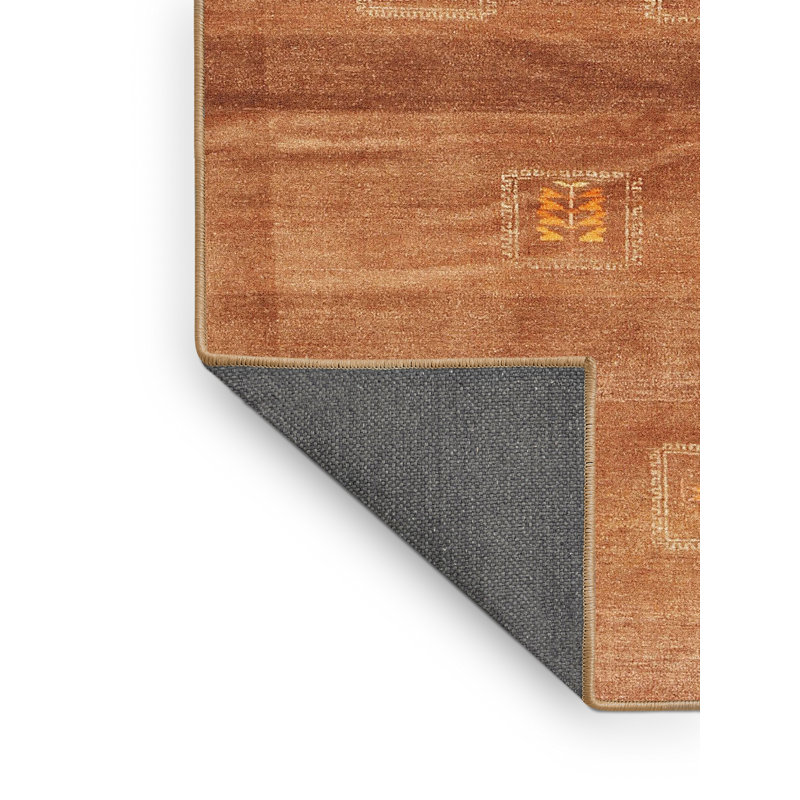 Tapis orange / jaune Youd, Rectangle 8 pi x 12 pi