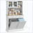 Kitchen Pantry Storage Cabinet With Charging Station, 2 Tilt Out Trash Cabinets And Microwave Stand, Freestanding Kitchen Hutch With Glass Doors And Adjustable Shelf-470075141