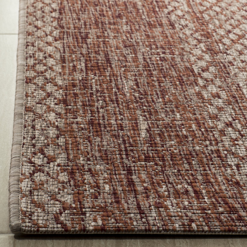 Atwells Looped Light Beige/Terracotta Indoor/Outdoor Rug, Rectangle 122 x 170 cm