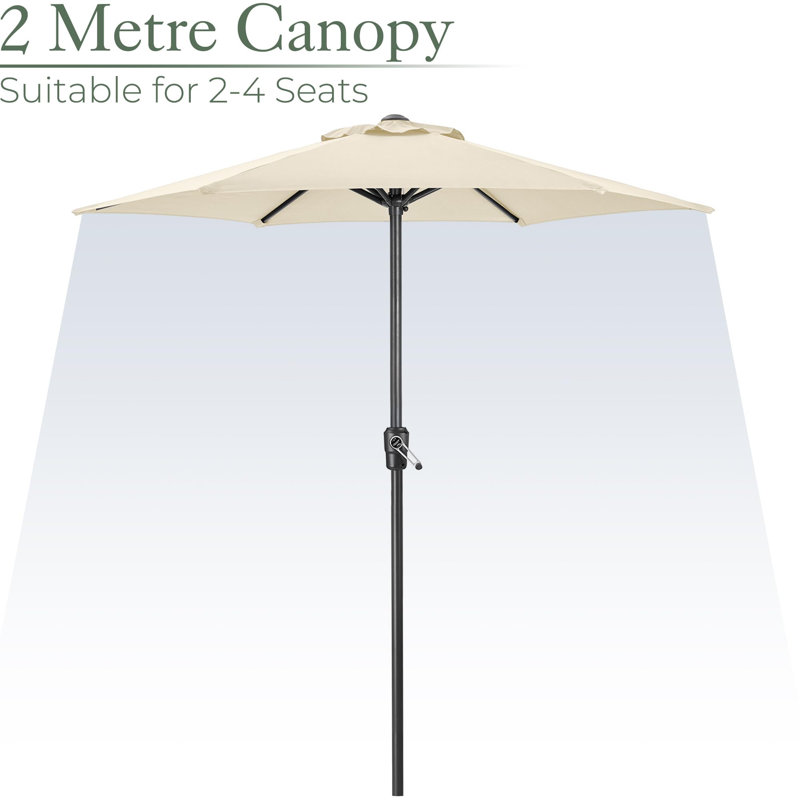 Atri 240cm Market Parasol, Light Cream