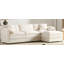 Canapé modulaire en chenille de 103 po avec assise profonde et large, ensemble de canapé en forme de L avec coussins doubles, canapé à 4 places avec repose-pieds mobile