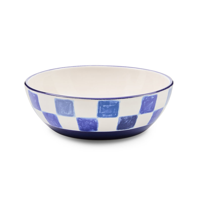 Check Bowl, White/Blue