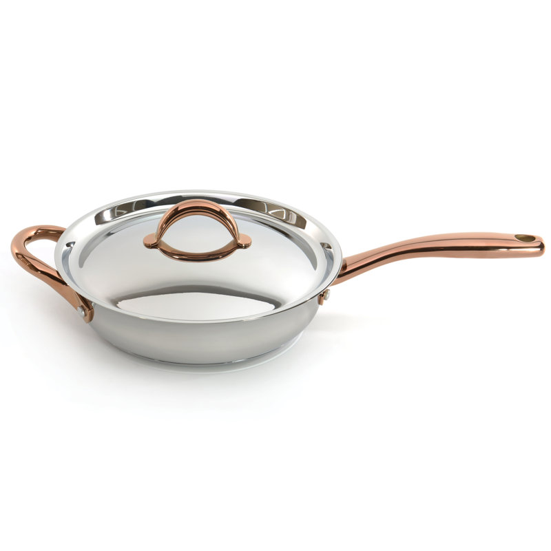 Batterie de cuisine en acier inoxydable 18/10 de 11 pièces en or BergHOFF Ouro avec poignées en or rose
