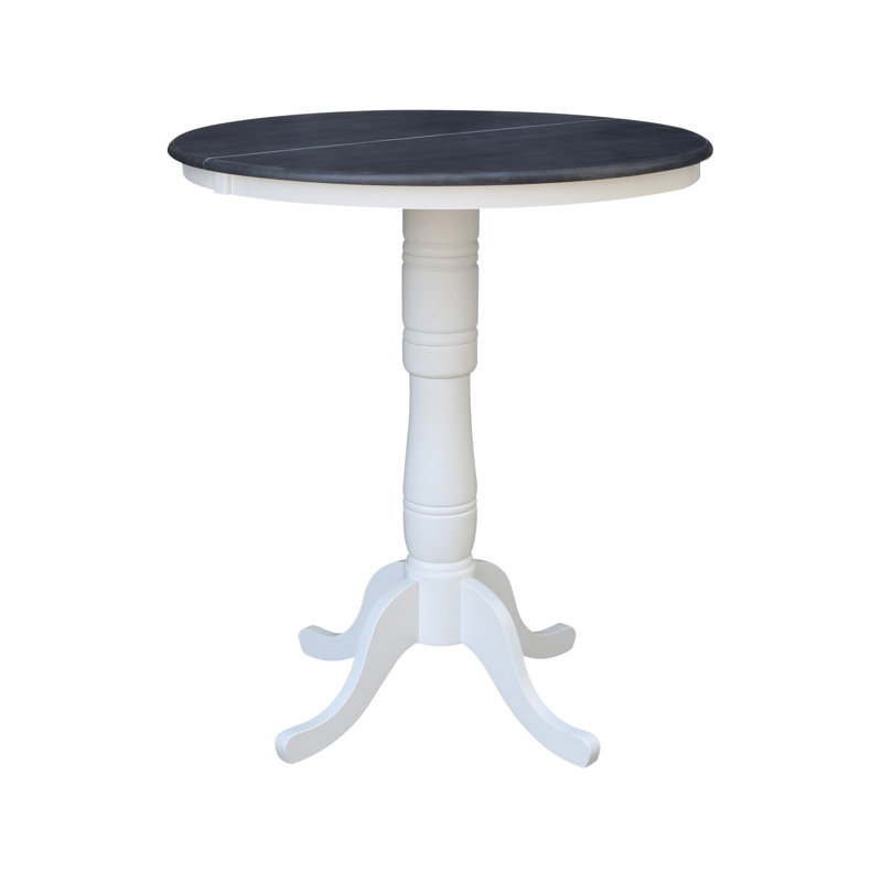 Table de salle à manger à hauteur de bar Dragana, Blanc / gris chiné