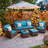 5-Piece Patio Wicker Conversation Sofa Set, All-Weather Waterproof Cushions, Durable Outdoor Furniture for Garden, Poolside, Backyard Lounge-107382376