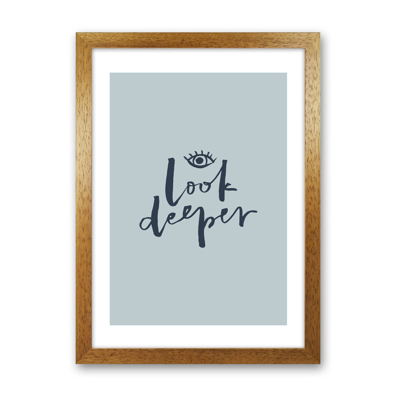 Look Deeper Naval by Planeta444 - Wrapped Canvas Print, Brown Framed, 88cm H x 64cm W x 3cm D