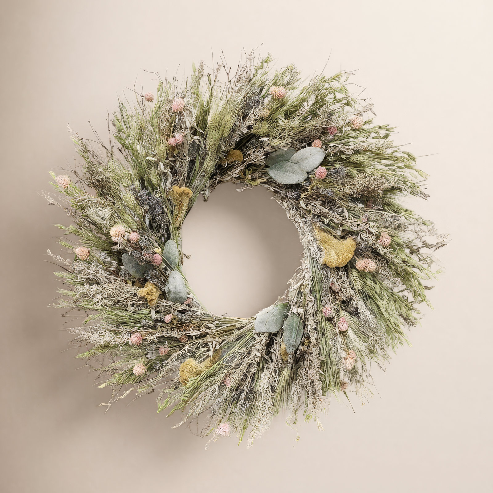 Great Meadows Handcrafted Dried Mixed Assortment Wreath, 22" H x 22" W x 5" D