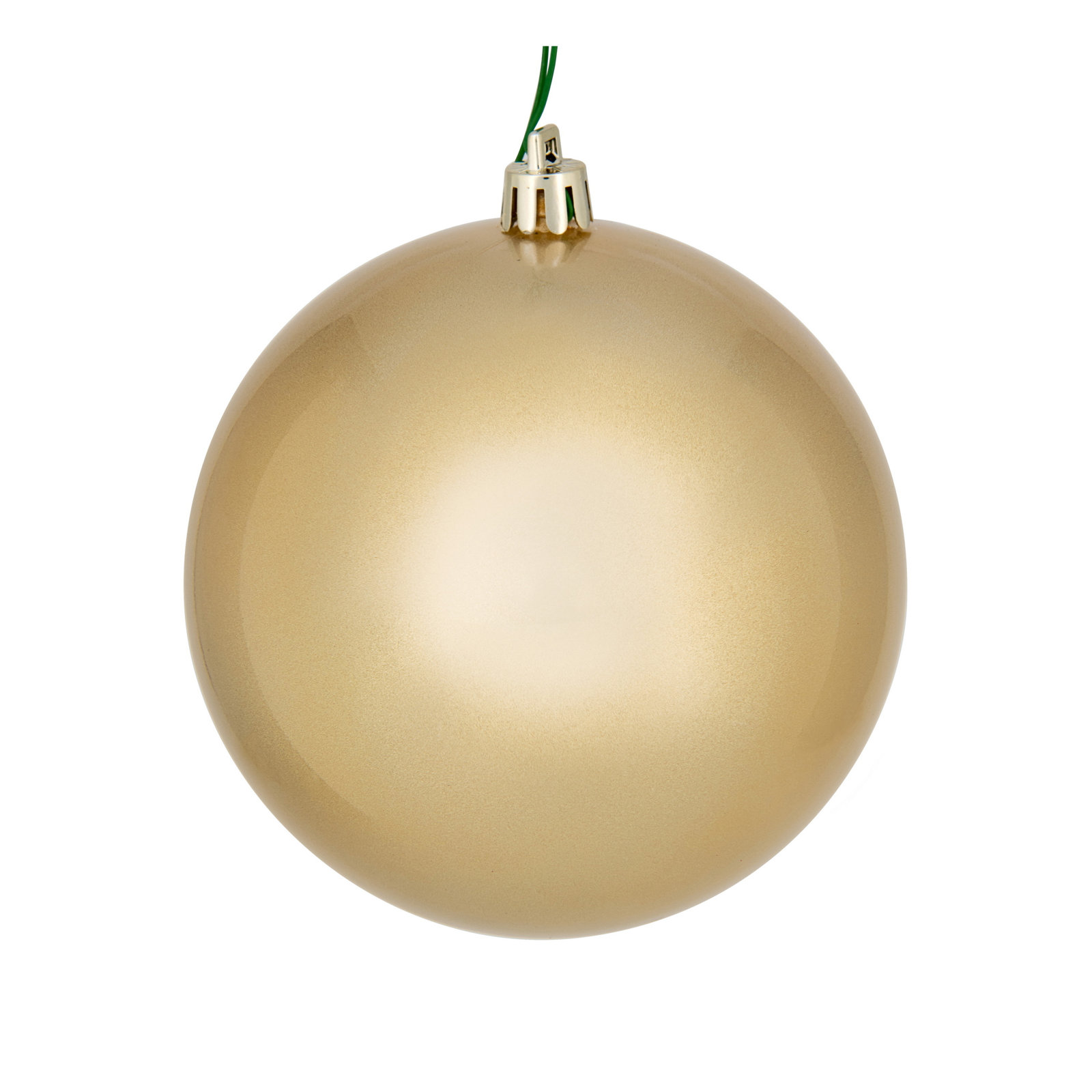Holiday Décor Ball Ornament, 3" H x 3" W x 3" D, Oat