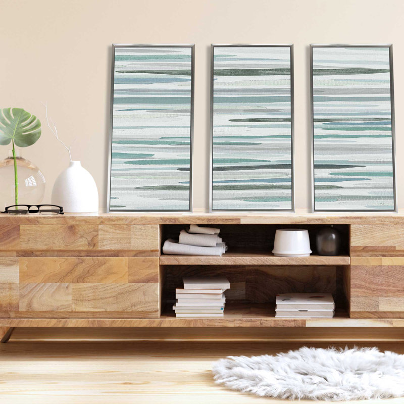 «Wind and Water I» par Susan Jill, reproduction sur toile flottante 3 pièces, H 41,5 po x l 64,5 po x P 2 po