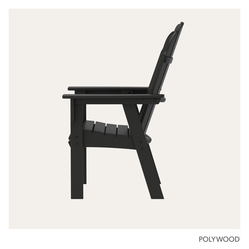 POLYWOOD Vineyard Curveback Adirondack Dining Chair, Black