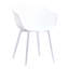 Chaises de salle à manger, polypropylène, pieds en métal thermolaqué, blanc - ensemble de 2