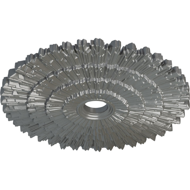 Médaillon de plafond Endurathane Quentin, l 23 1/2 po x H 12 1/4 po x P 1 1/2 po, finition craquelée de boue peinte à la main Mississippi