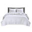 Courtepointe blanche 3 pièces pour lit double / grand lit - réversible avec bourre en coton, tissu en microfibre, pour une touche de fraîcheur dans la chambre à coucher, touche d'hygiène-121162265-121162261