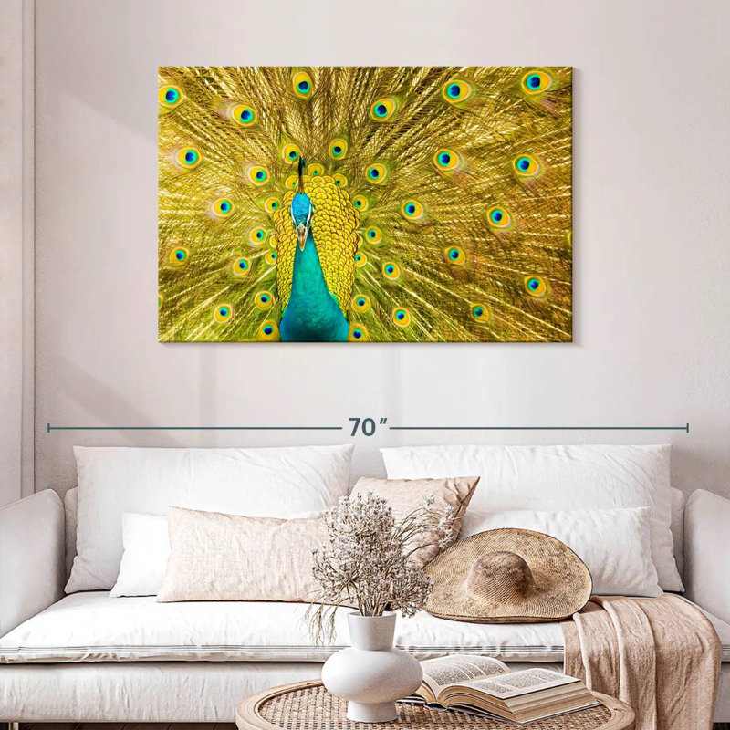 Brampt Glorious Peacock Feather, 30" H x 45" W