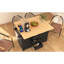 Îlot de cuisine 55,7 po avec 2 abattants, roulant, prise de courant, table de salle à manger pliante, 3 tiroirs, espace de rangement, chariot mobile noir, prise, armoire optionnelle,-832005887