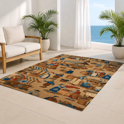 Tapis d'intérieur et d'extérieur brun français