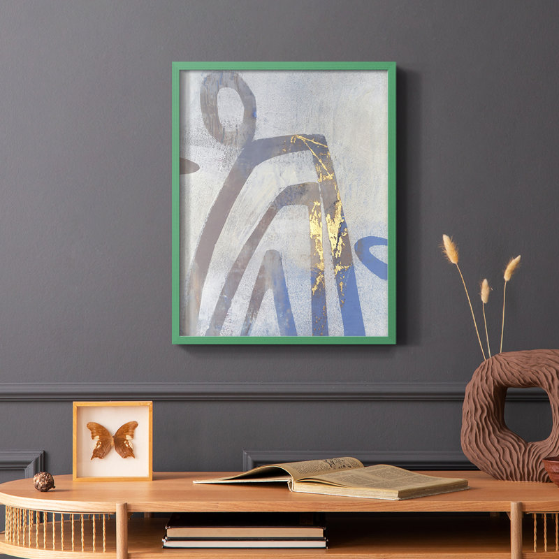 Linx II Framed Print - Solid Wood, Green, 10" H x 8" W