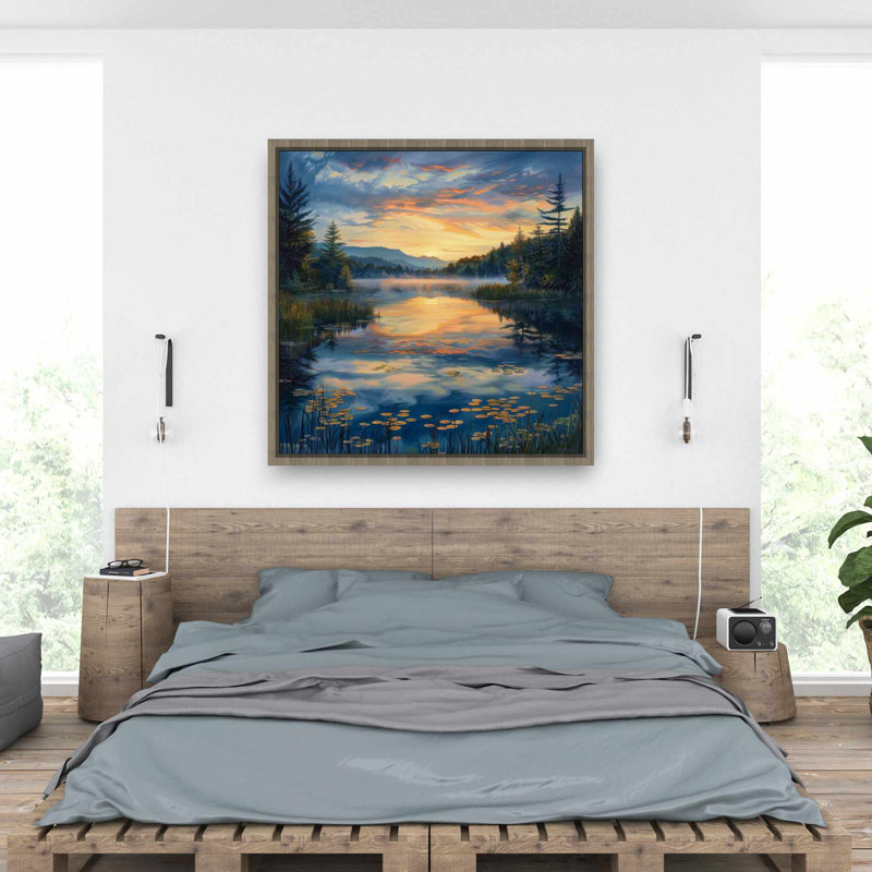 Fluid - Turquoise Framed Canvas Art for Home Decor