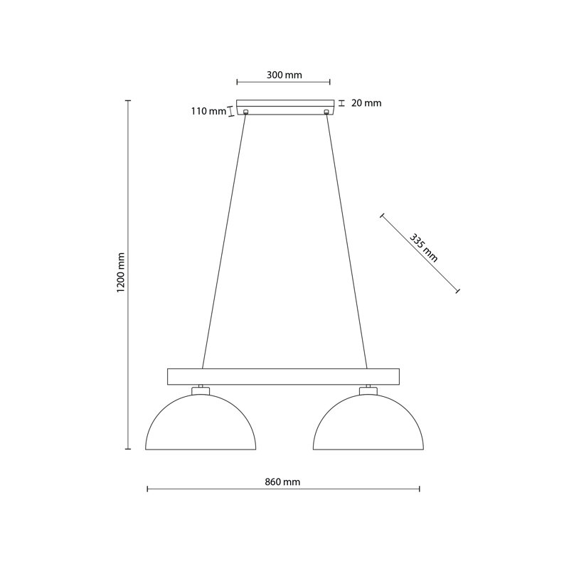 Luminaire suspendu scandinave blanc OSLO 2, 2, Blanc