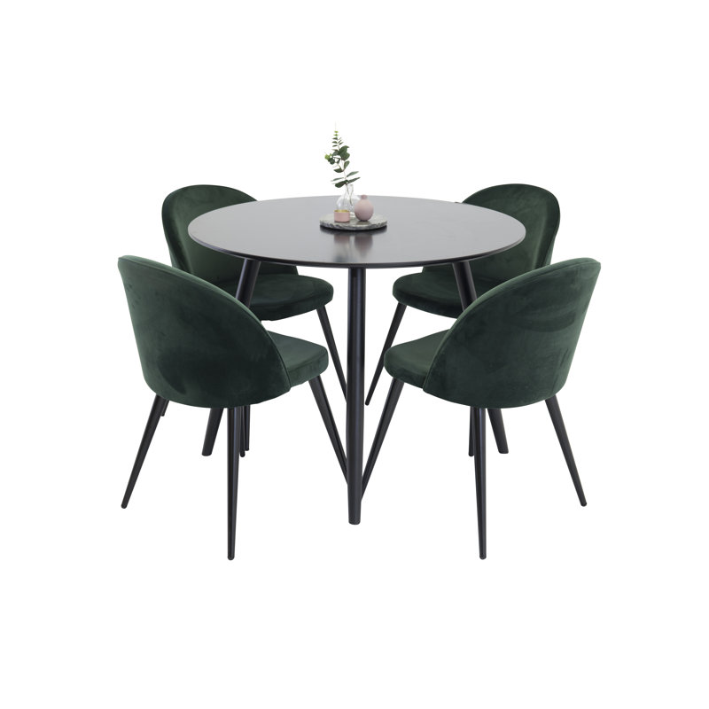 Micheal 4 - Person Dining Set, Moss Green